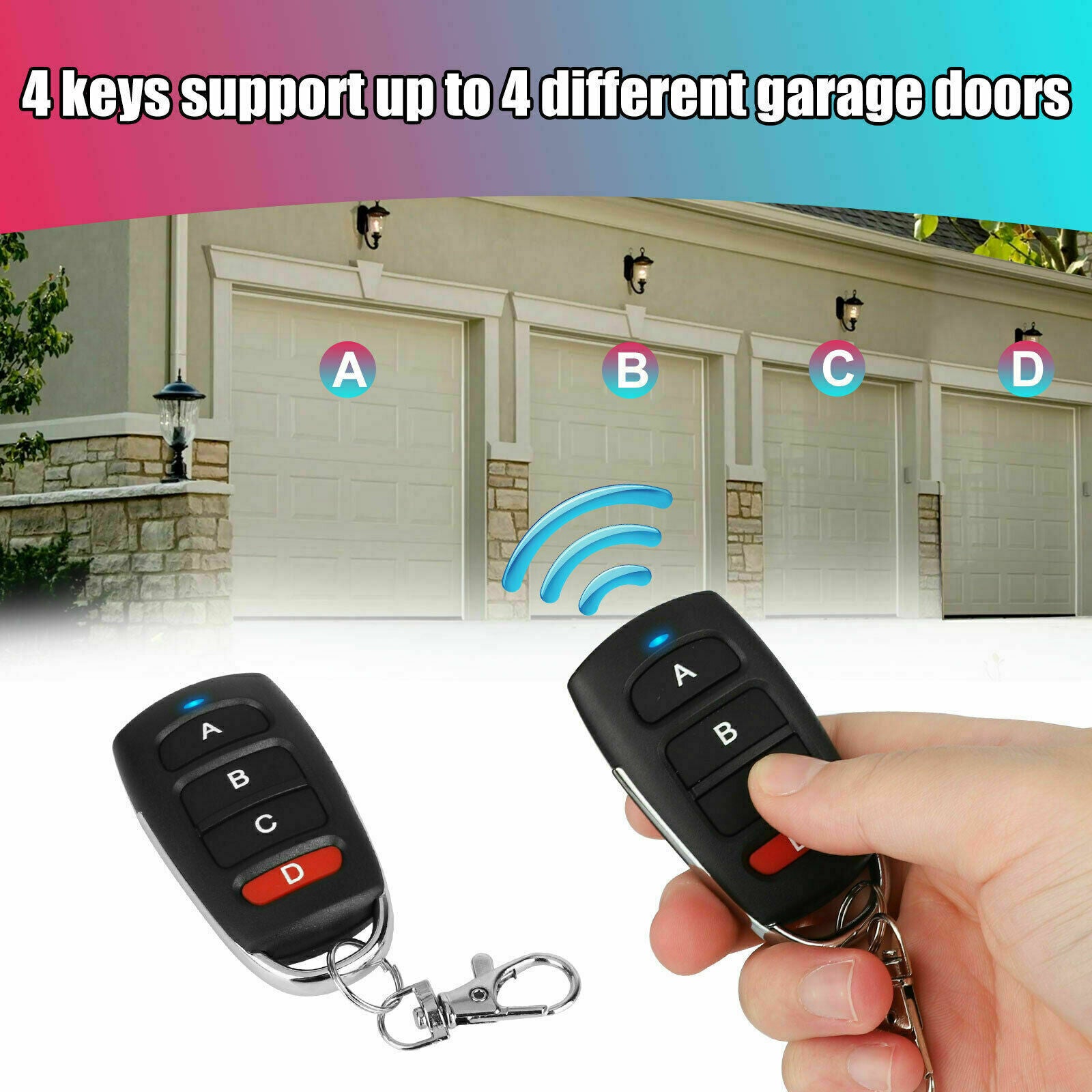 2/4X 433Mhz Universal Garagentor Fernbedienung Komplett-Set Handsender Garagento