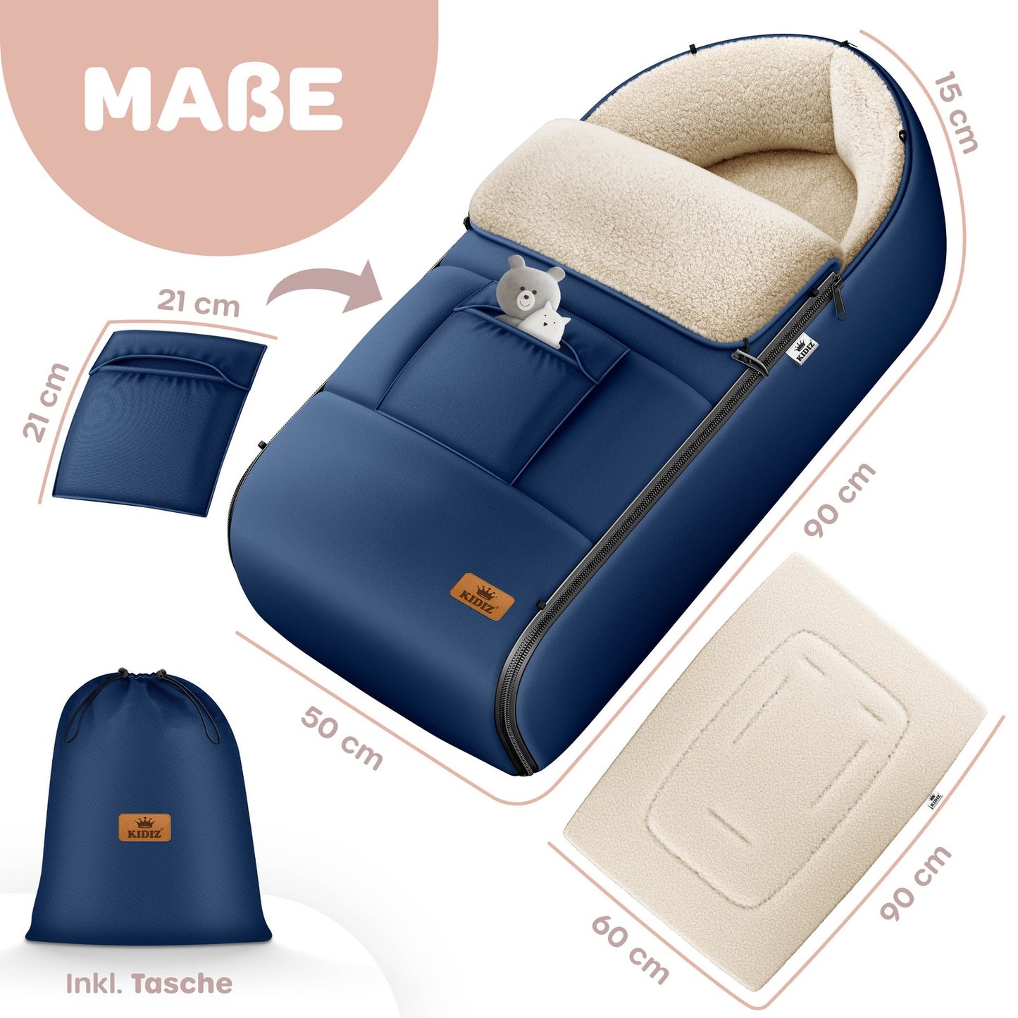 KIDIZ® Babyfußsack Baby Winterfußsack Kinderwagenfuß