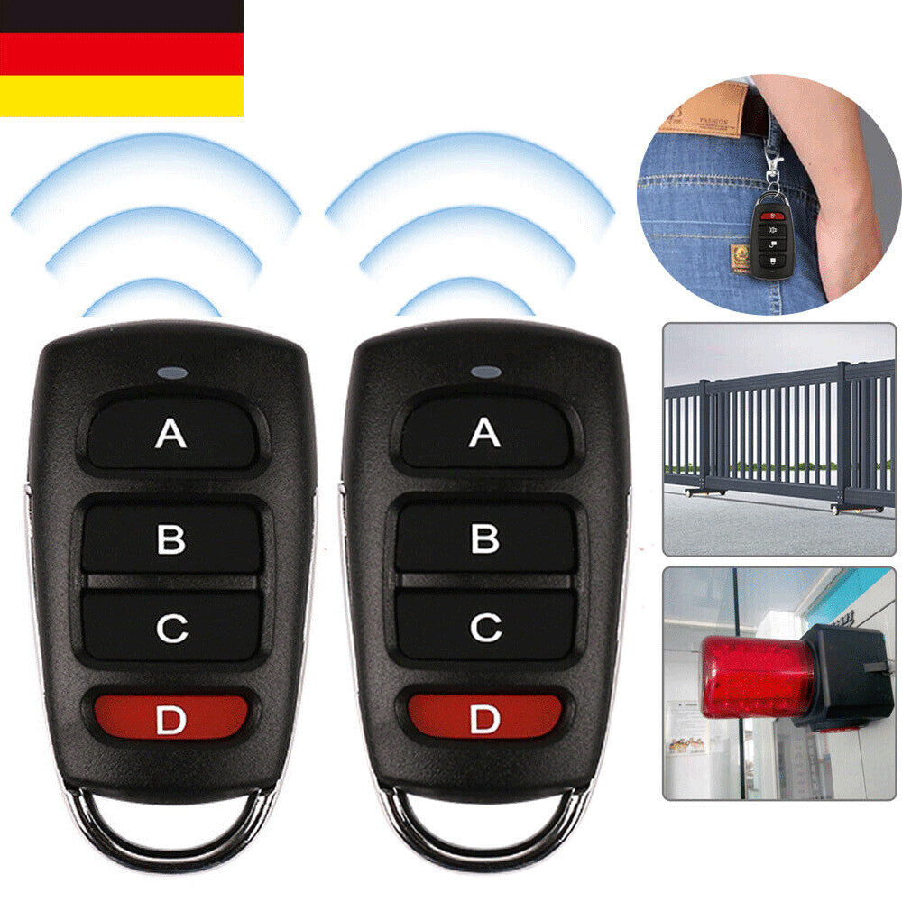 2/4X 433Mhz Universal Garagentor Fernbedienung Komplett-Set Handsender Garagento