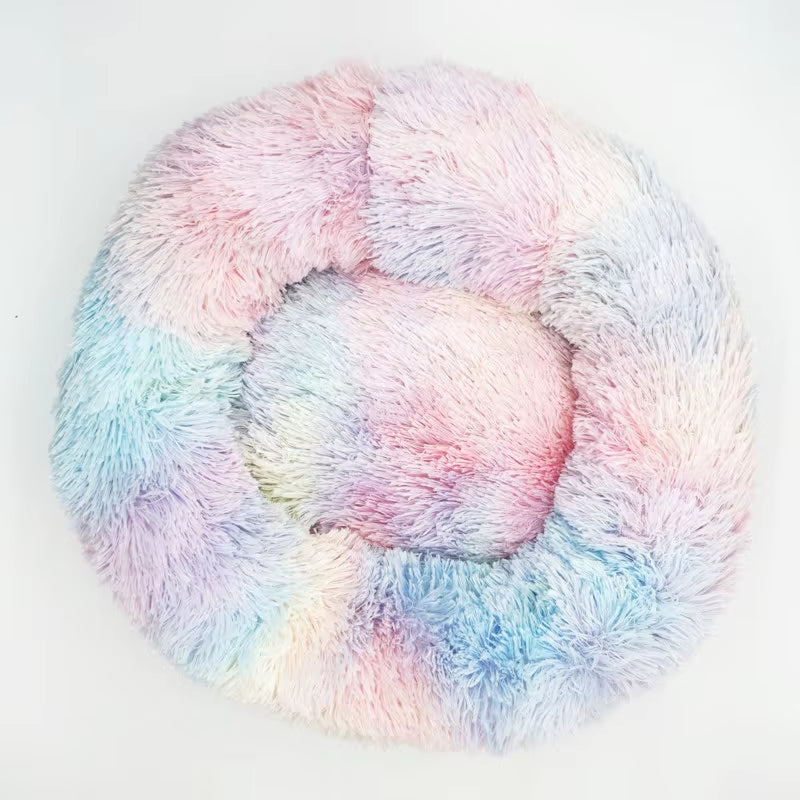Pet Dog Bed for Dog Large Big Small for Cat House round Plush Mat Sofa Dropshipping Products Pet Calming Bed Dog Donut Bed