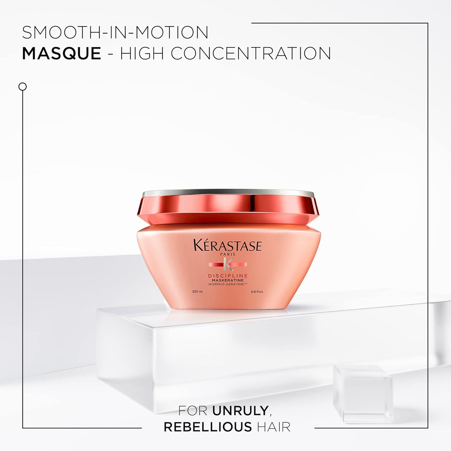 Kérastase Haarmaske Für Widerspenstiges Und Strapaziertes Haar, Glättend Mit Anti-Frizz Effekt, Maskératine Maske, Discipline, 200 Ml