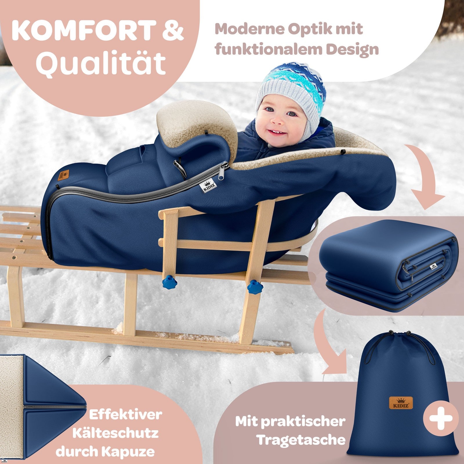 KIDIZ® Babyfußsack Baby Winterfußsack Kinderwagenfuß